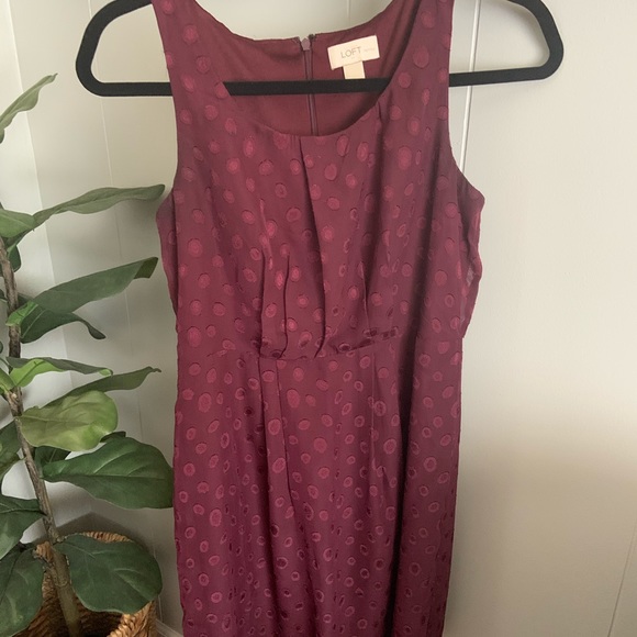 Ann Taylor Loft eggplant dress - Picture 3 of 8